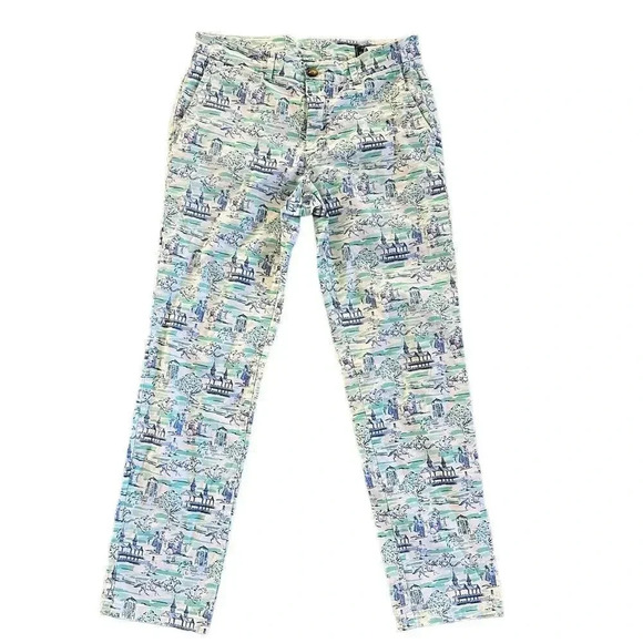 Vineyard Vines Mint Green Blue Kentucky Derby Breaker Casual Pants Size 30X30